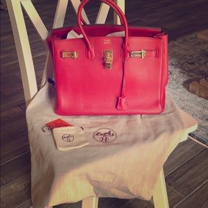 Beautiful vibrant red tote bag